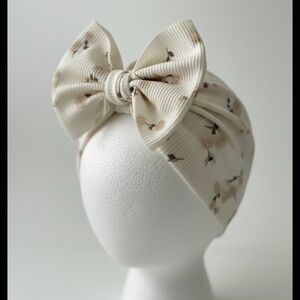 Cream Floral Bow Headband